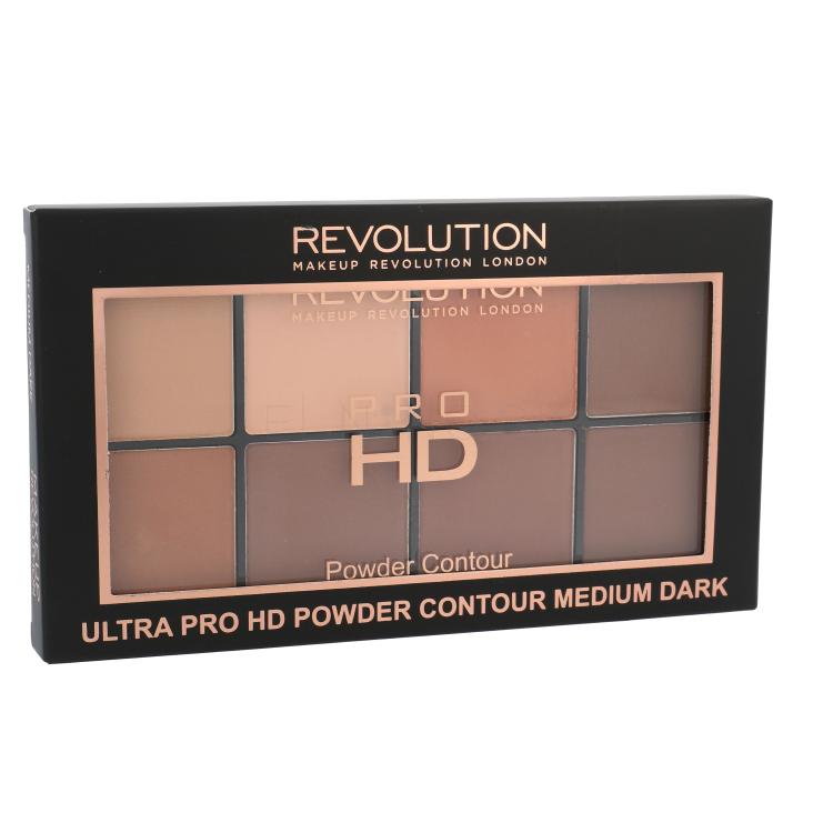Makeup Revolution London Ultra Pro HD Powder Contour Palette Kontúrovacia paletky pre ženy 20 g Odtieň Medium Dark