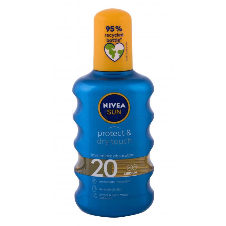 Nivea Sun Protect &amp; Dry Touch Invisible Spray SPF20 Opaľovací prípravok na telo 200 ml