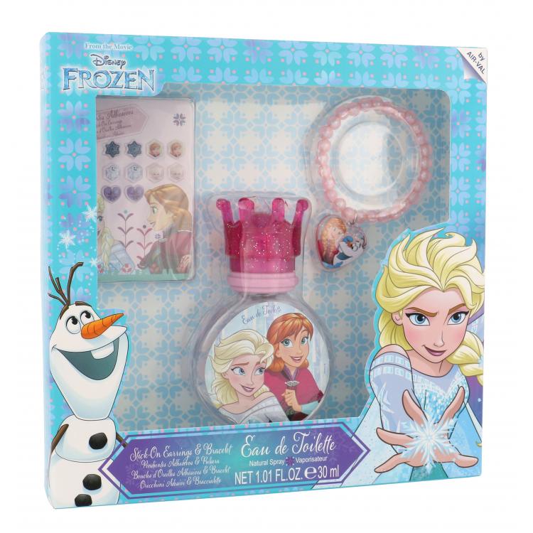 Disney Frozen Darčeková kazeta toaletná voda 30 ml + samolepky na náušnice + náramok