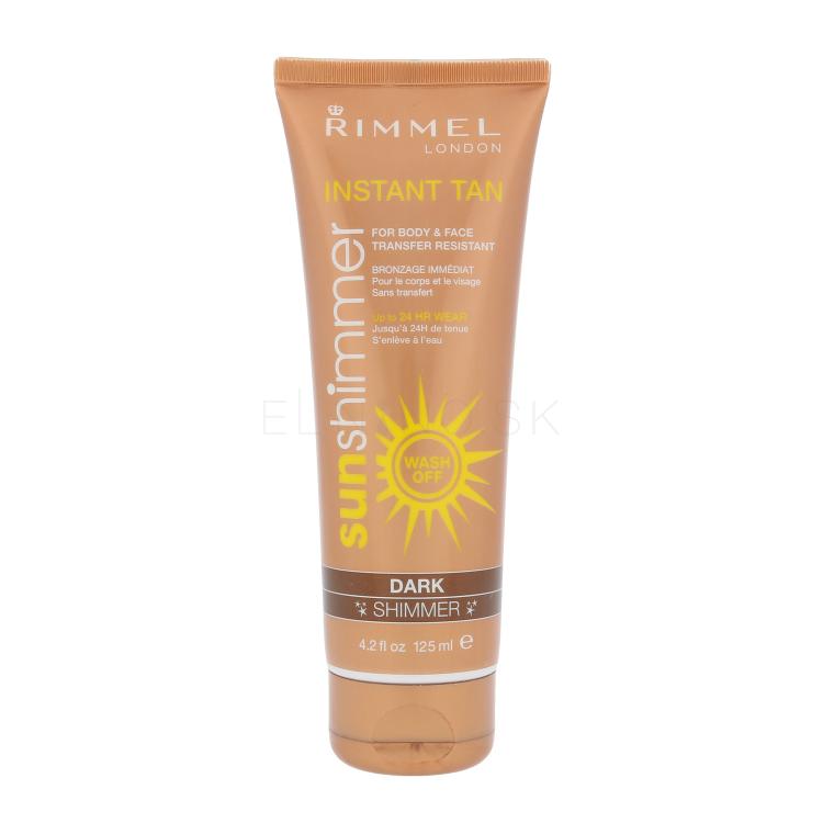 Rimmel London Sun Shimmer Instant Tan Samoopaľovací prípravok pre ženy 125 ml Odtieň Dark Shimmer