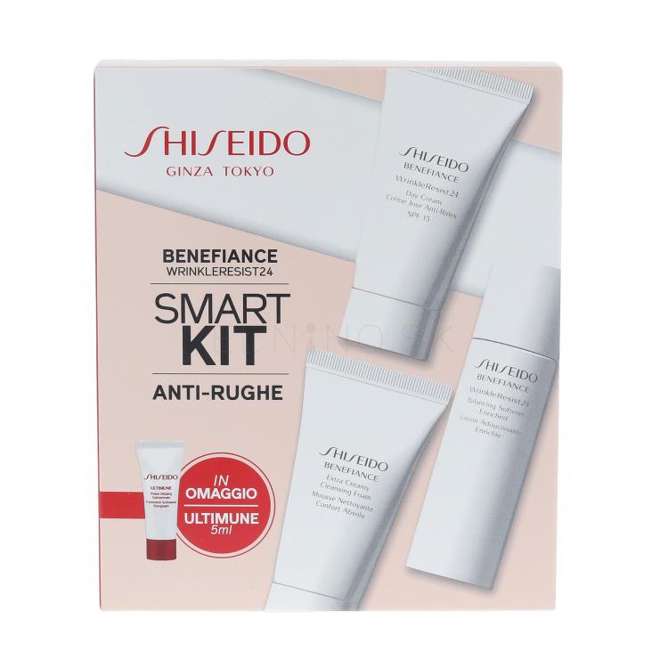 Shiseido Benefiance Wrinkle Resist 24 SPF15 Darčeková kazeta WrinkleResist24 Day Cream SPF15 30 ml + WrinkleResist24 Softener Enriched 30 ml +  Cleansing Foam 30 m + ULTIMUNE Power Infusing Concentrate 5 ml