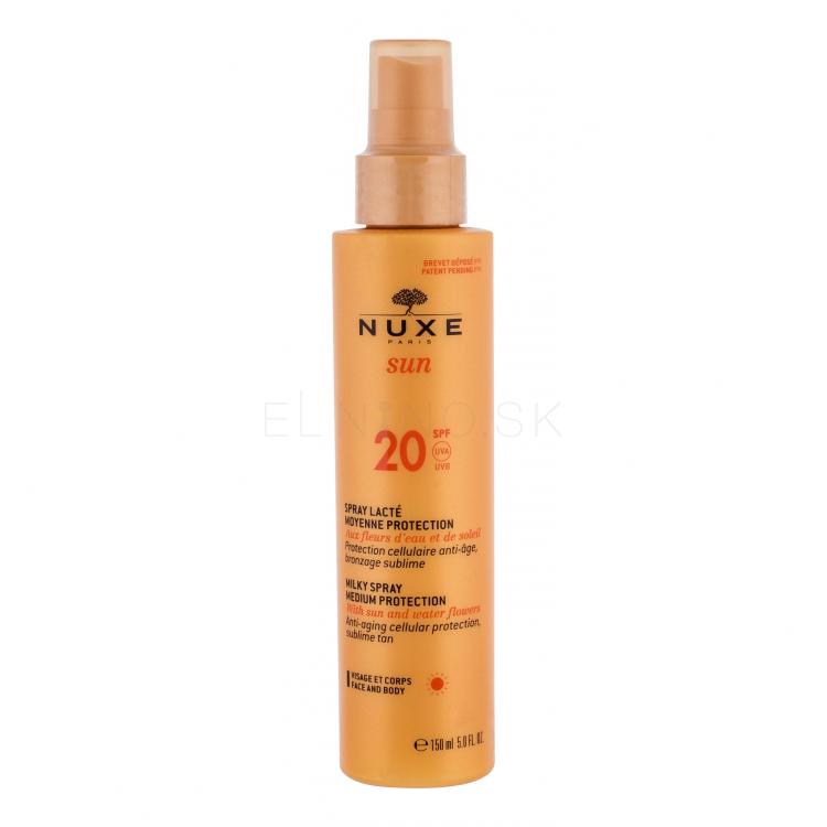 NUXE Sun Milky Spray SPF20 Opaľovací prípravok na telo 150 ml