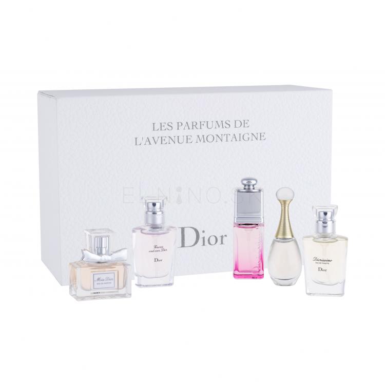 Christian Dior Mini Set 2 Darčeková kazeta Edp 5ml Miss Dior 2011 + Edt 7,5ml Addict Eau Fraiche 2012 + Edp 5ml Jadore + Edt 7,5ml Diorissimo + Edt 7,5ml Forever and Ever