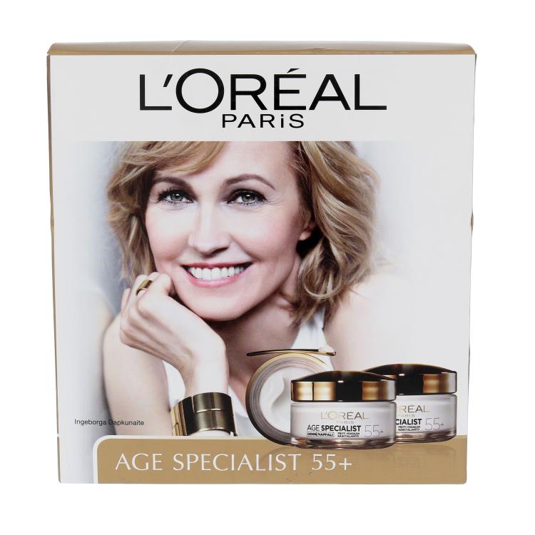 L&#039;Oréal Paris Age Specialist 55+ Darčeková kazeta 50ml Age Specialist 55+ Day Cream + 50ml Age Specialist 55+ Night Cream poškodená krabička
