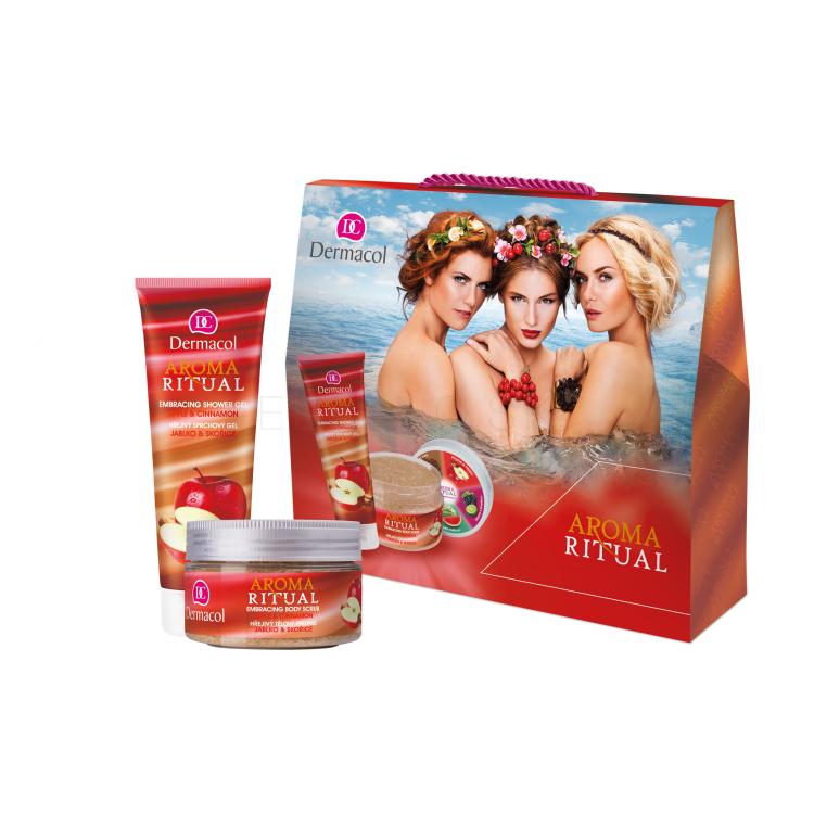 Dermacol Aroma Ritual Apple &amp; Cinnamon Darčeková kazeta sprchovací gél 250 ml + telový peeling 200 g