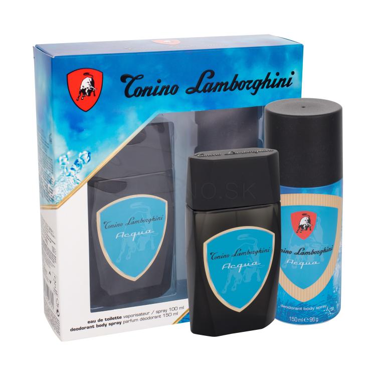 Lamborghini Acqua Darčeková kazeta toaletná voda 100 ml + deodorant deospray 150 ml
