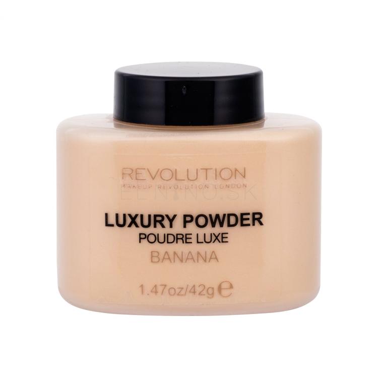 Makeup Revolution London Luxury Powder Púder pre ženy 42 g Odtieň Banana