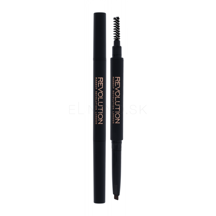 Makeup Revolution London Duo Brow Definer Ceruzka na obočie pre ženy 0,15 g Odtieň Brown