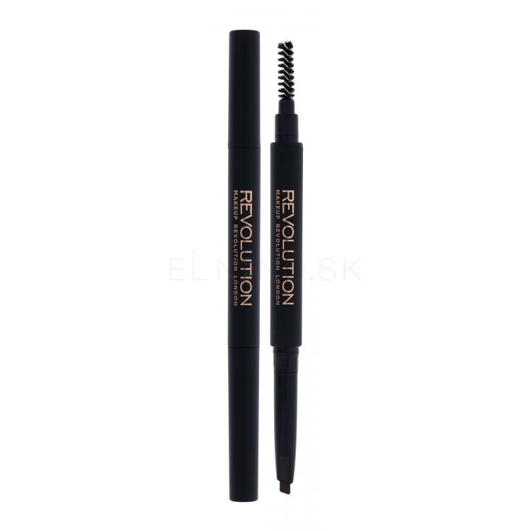 Makeup Revolution London Duo Brow Definer Ceruzka na obočie pre ženy 0,15 g Odtieň Medium Brown