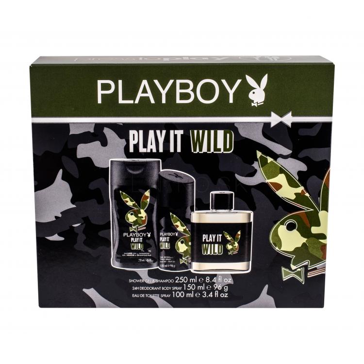 Playboy Play It Wild Darčeková kazeta toaletná voda 100 ml + sprchovací gél 250 ml + dezodorant 150 ml