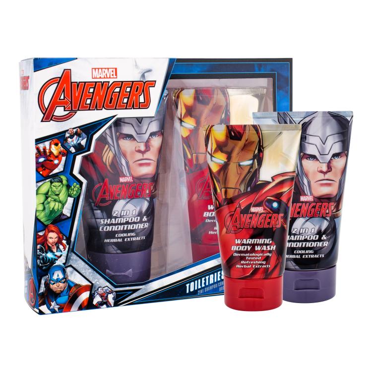 Marvel Avengers Darčeková kazeta šampón &amp; sprchovací gél 2v1 150 ml + sprchovací gél 150 ml
