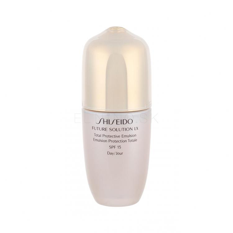 Shiseido Future Solution LX Total Protective Emulsion SPF15 Pleťové sérum pre ženy 75 ml poškodená krabička